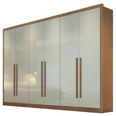 Imagem de Guarda Roupa Casal Livorno 6 Portas 6 Gavetas Cumaru 25 Fendi - Novo Horizonte
