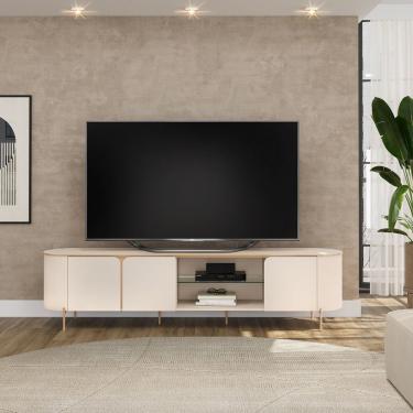 Imagem de Bancada Para Tv Até 75 Polegadas 3 Portas Ariana Off White- Mabe Magazine