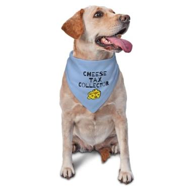 Imagem de Bandana para cães Cheese Tax Collector, presentes engraçados para amantes de filhotes, lenço reversível para animais de estimação, adereço para foto (azul)