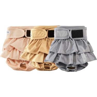 Imagem de VUNCESSIN fraldas reutilizáveis ​​para cães, fraldas femininas laváveis, premium para cadelas, pacote de 3, fraldas extra grandes altamente absorventes para cães para calor, incontinência e