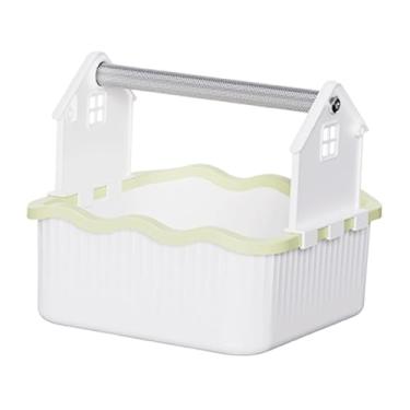 Imagem de Dualoai Suporte de Mesa para Papagaios, Equipamento para Treinamento de Higiene, Acessórios Portáteis para Animais de Estimação, Viveiro Compacto de Mesa para, Branco