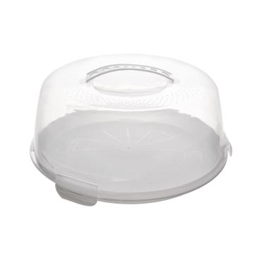 Imagem de Prato De Bolo Com Tampa E Alça Em Plástico Para Mesa Bancada