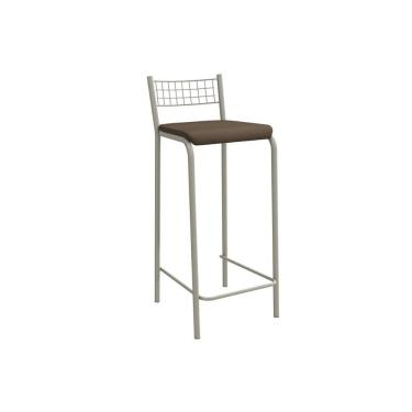 Imagem de Banqueta De Cozinha Gênova 1b705nk Aço 1 Un Niquel-suede Cappuccino - Kappesberg