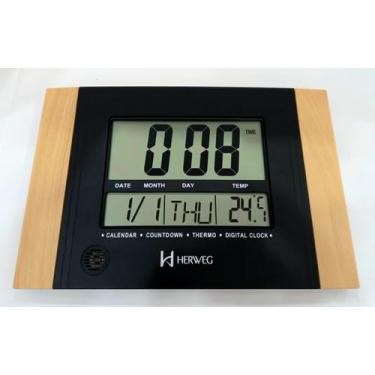 Imagem de Relógio De Parede Digital Herweg 6438 Calendario E Temperatu