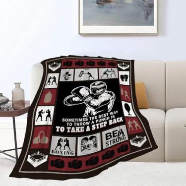 Imagem de Cobertor de boxe, cobertor de boxe, presentes esportivos, cobertores de flanela de lã para homens, meninos, meninas, mulheres, amantes, adultos, roupa de cama macia, presente para sofá-cama