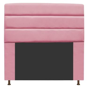Imagem de Cabeceira Estofada Turim 195cm King Size Suede Rosa Bebê
