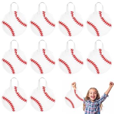 Imagem de KERINGO 16 peças de sacos de lembrancinha de festa de beisebol, com tema de bola, guloseimas, doces, salgadinhos, sacolas de presente de beisebol, sacolas de presente não tecidas para crianças e