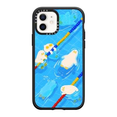 Imagem de CASETiFY Capa Impact para iPhone 12 / iPhone 12 Pro [4X testado contra quedas de grau militar/proteção contra quedas de 2,5 metros/compatível com Magsafe] - Tempo de piscina - preto transparente