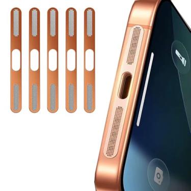 Imagem de Selfdefine Pacote com 5 capas de alto-falante de tela para telefone antipoeira com porta de plugue protetor de fone de ouvido apenas para iPhone 17 Pro - Laranja cósmica