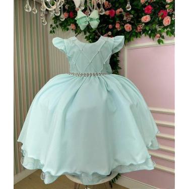 Imagem de Vestido Infantil Luxo Verde Claro para Menina - no-brand, 8, Verde