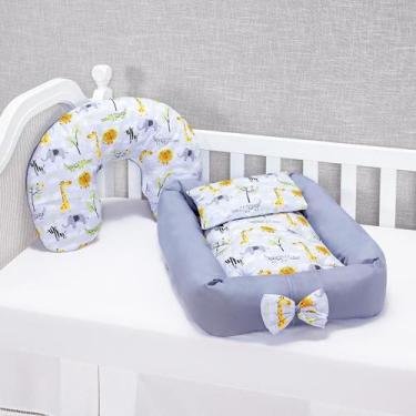 Imagem de Ninho Rolinho Redutor+ Almofada Amamentação Safari Cinza - L2m