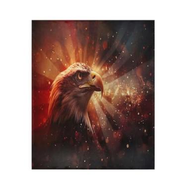 Imagem de Blueangle Cobertor com bandeira de águia careca super macio e quente, 127 x 152 cm, leve para todas as estações, cobertor aconchegante para cama, sofá, sofá, fácil de cuidar (189)