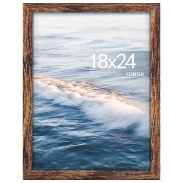 Imagem de Porta-retratos com acabamento marrom 18x24 para montagem na parede, 1 