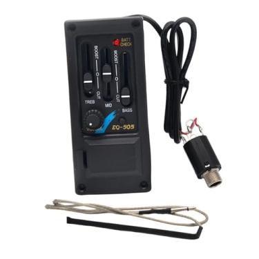 Imagem de oshhni Amplificador pré-amplificador para captador de guitarra, equalizador de 3 bandas EQ-505 com controle de volume, acessório profissional e portátil para