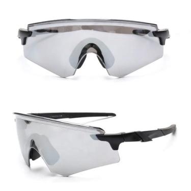 Imagem de Óculos Prateado Espelhado Esportivo De Sol Bike Corrida Beach Tennis V