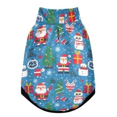 Imagem de SEHANY Casaco de Natal para cães pequenos, superquente à prova de vento, jaqueta de inverno macia e aconchegante para animais de estimação, moletom para clima frio de neve com furo de trela, P