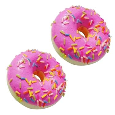 Imagem de YuanHolumid 2Pcs Pink Fake Donuts,Stress Relief Donuts Simulation Donuts Artificial Doughnuts Dessert Cake Party Favors Decoration Faux Donuts Food Props Kitchen
