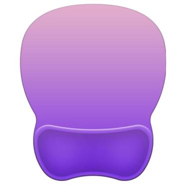 Imagem de Mouse pad com suporte, mouse pad ergonômico com descanso de pulso em gel, confortável com superfície de suporte de pulso macia e base de poliuretano antiderrapante para escritório em casa trabalhando