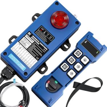 Imagem de NEWTRY Controle remoto de guindaste, controle remoto de guindaste industrial de 12 V com 6 botões, controle remoto de guindaste industrial de caminhão de elevação de 328 pés (azul)