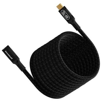 Imagem de Smoizheff Cabo de extensão USB C para USB C | Dados PD de 240 W e 20 Gbps | 4K 60 Hz | Extensor de nylon trançado macho para fêmea para laptop, telefone e monitor (5 m)