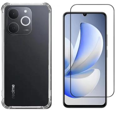 Imagem de Capa Capinha Anti Impacto + Película 3D Para Realme Note 70 4G - Phone Palace