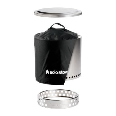 Imagem de Solo Stove Pacote exclusivo Ranger 2.0 Amazon | Fogueira portátil sem fumaça com suporte, tampa e abrigo | Acessório de acampamento a lenha de aço inoxidável com cinzeira | 38 cm A x 38 cm de diâmetro