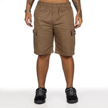 Imagem de Bermuda Overking Cargo Sarja Bege-Masculino
