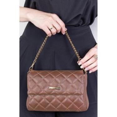 Imagem de Bolsa de couro com corrente matelassê Giulia-Feminino