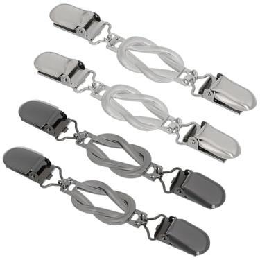 Imagem de Baluue 4 peças de clipes de suéter vintage clipes apertados nas costas xaile cardigã gola vestido atrás de camisas xaile para diferentes roupas, 12.00X2.10X0.50CM, Metal, Liga metálica.