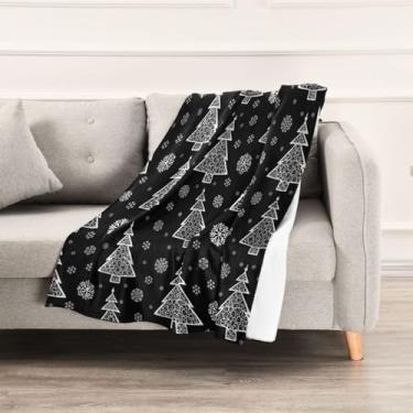 Imagem de Wassud Cobertores e mantas de Natal 152,4 x 228,6 cm, cobertor branco de árvore de Natal para sofá, cadeira, decoração de casa