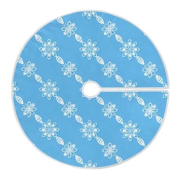 Imagem de Wassud Saia para árvore de Natal com laços seguros, linha branca, 129 cm, tapete de árvore de Natal festivo para festas de ano novo, decoração de casa