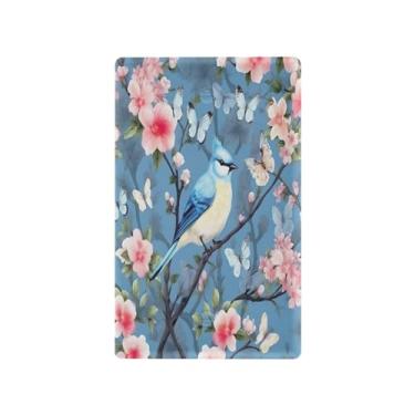 Imagem de Wassud Pássaro azul em placa de cobertura de interruptor de luz rosa, 1 capa de tomada em branco placa de parede decorativa decoração de casa sala de estar quarto