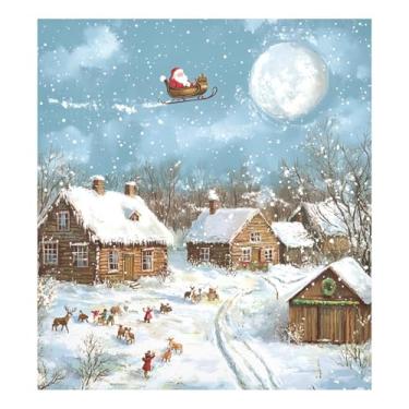 Imagem de STAYTOP Capa magnética de Papai Noel sentado em um trenó para máquina de lavar louça, 58 x 66 cm, capa decorativa para geladeira para porta da frente, adesivo magnético, máquina de lavar, painel de