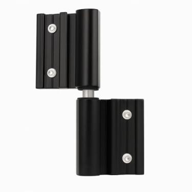 Imagem de Dobradiça de Encaixe com Desvio para Portas de Alumínio Linha 25, Preta, 103mm, Abas Desiguais