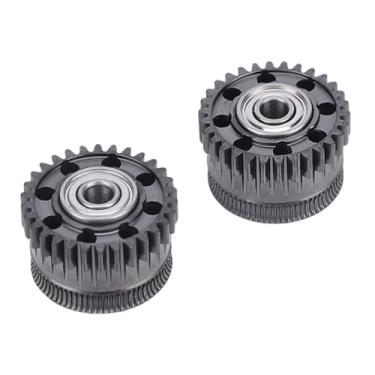 Imagem de Hyuduo Kit de Engrenagens de Extrusora, Revestimento DLC de Aço Endurecido 2 Peças de Engrenagens de Unidade para Substituição de Impressora 3D K2 Plus, Design Perfurado Leve para Alimentação de