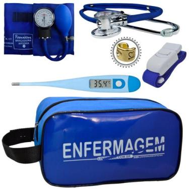 Imagem de Kit Enfermagem Estágio Com Aparelho de Pressão Estetoscópio Rappaport 