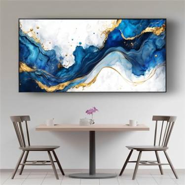 Imagem de Quadro Decorativo Grande Abstrato Luxuoso em Canvas Sala Hall 120x60