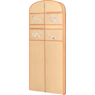 Imagem de Bolsa de roupa de 182 cm para viagem para pendurar roupas armazenamento capa de terno pendurado com zíper e armazenamento de acessórios para casacos, vestidos, ternos