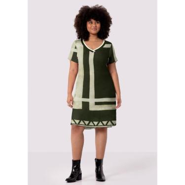 Imagem de Vestido Curto Plus Size Em Malha Viscose Estampado 65180-Feminino