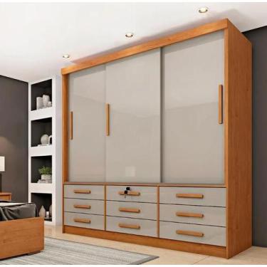 Imagem de Guarda Roupa Chicago 3 Portas 9 Gavetas - Móveis Tcil - Tcil Móveis