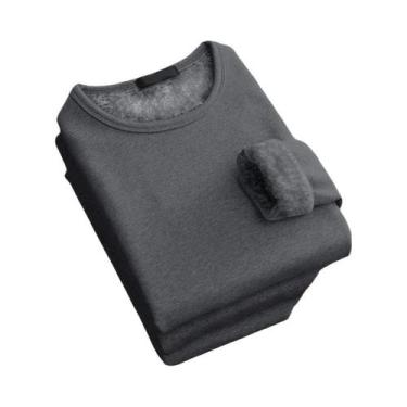 Imagem de Camiseta Térmica De Inverno Masculina De Manga Longa Em Fleece Com Dec