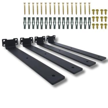 Imagem de 4 Suportes De Parede 30cm Mão Francesa Para Prateleira Design Invisíve