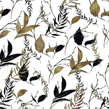 Imagem de Akodm Papel de parede preto e marrom removível vintage botânico 45 cm x 541 cm papel de contato autoadesivo vinil grosso à prova d'água luxo para armários de banheiro gavetas destaque parede