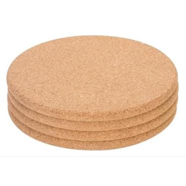 Imagem de Tripé de cortiça, 2 peças de trivetes de cortiça grossa de alta densidade para pratos quentes, porta-copos grande resistente ao calor de 19 cm para cozinha, almofadas quentes para mesa e bancada