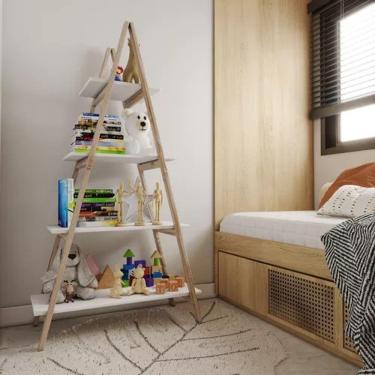 Imagem de Estante Escada P/ Jardim Vertical Terreço Madeira Mdp Branca