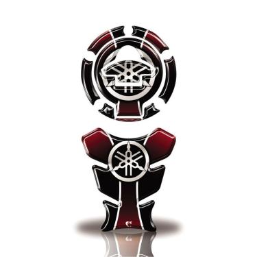 Imagem de Adesivo Resinado Protetor Tanque E Bocal Moto Yamaha Acima 2016 Vermelho Vermelho