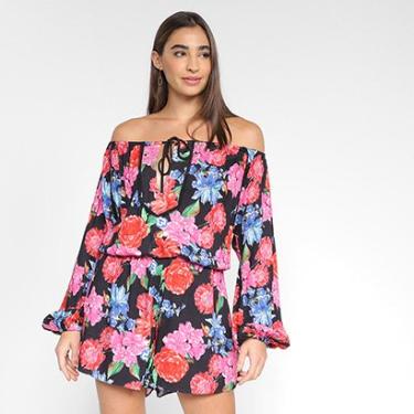 Imagem de Macacão Curto Lança Perfume Floral Manga Longa Feminino-Feminino