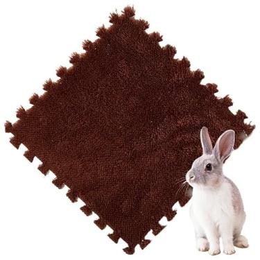 Imagem de Almofada de coelho para coelhos – Brinquedo de enriquecimento durável para acessórios de gaiola e brincadeiras (café, 4 peças)