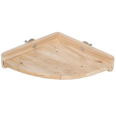Imagem de Acouto Suporte de Canto de Madeira para Animais de Estimação Pequenos - Acessório Ideal Papagaios, Hamsters, Chinchilas e Pássaros - Gaiola para Animais de Estimação Com Design Ecológico e que