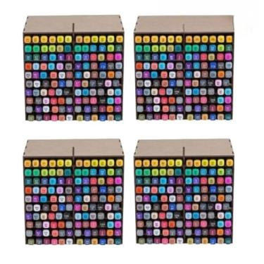 Imagem de Nicho Organizador Expositor de Canetinhas Touch em MDF - Expositor Vertical com Compartimentos Ajustáveis, Ideal para Escritório, Escola e Ateliê(CRU - 4 UNIDADES)